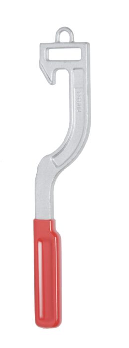 6" Solid Spanner Wrench with Red Handle